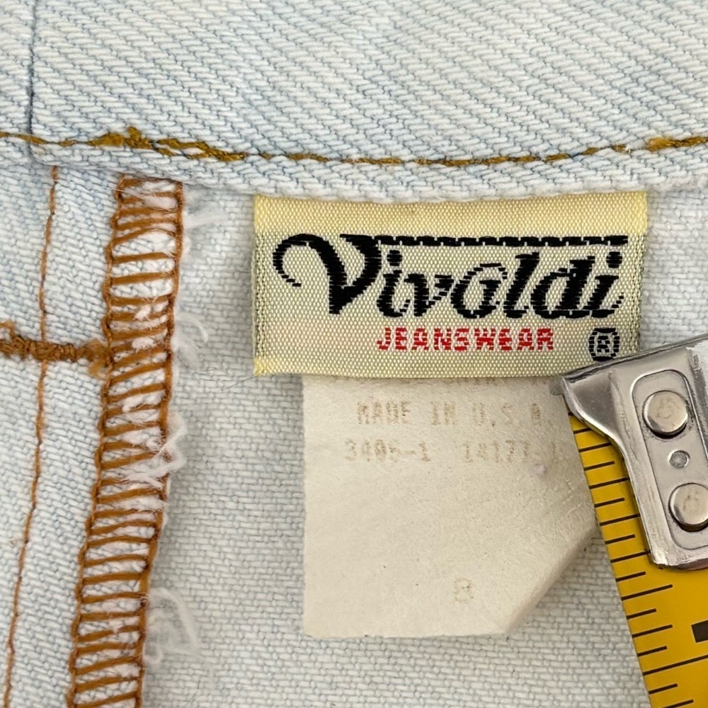 Vtg Vivaldi Jeanswear Denim Pencil Skirt Size 8 White w/Hint of Blue 80s 90s - Picture 4 of 12